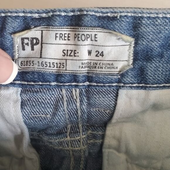 FREE PEOPLE Womens Shorts Size 24 Sweet Surrender Denim Blue Lace Spring‎ Summer - Picture 5 of 10